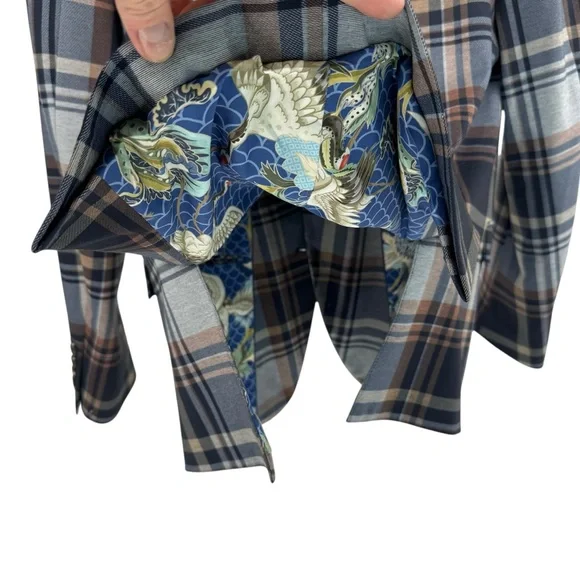 Paisley and Grey Slim Fit Plaid Blazer 44R
